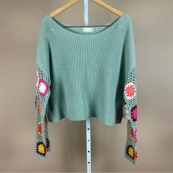 Altar'd State Sweaters - NEW Altar'd State Size Large Crochet Flare Sleeve 60's 70's Hippie Boho Sweater